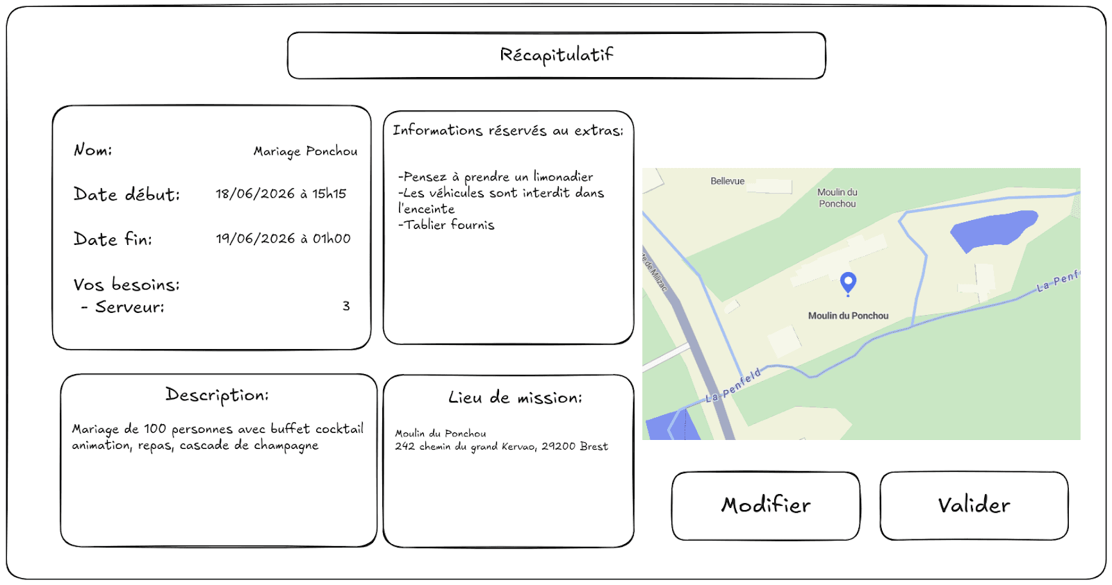 Mockup Validation de mission